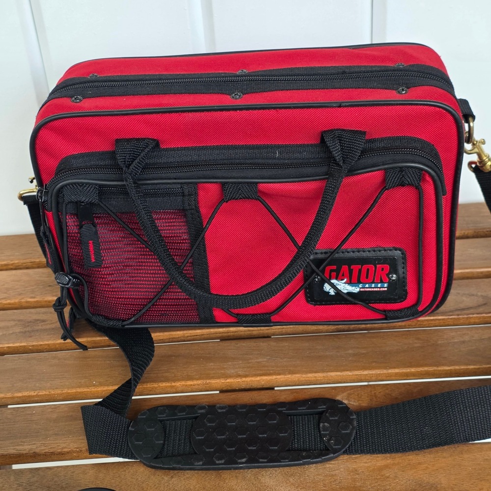 Gator Cases Red Padded Gear Bag Mixer Case with Shoulder Strap and Mesh Pocket - Picture 10 of 12